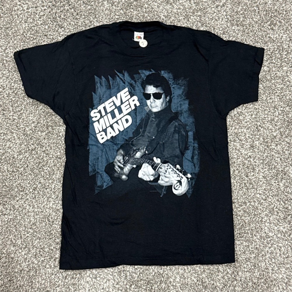 Vintage 1990 Steve Miller Band Gangster of Love Summer Tour TShirt Mens XL Black